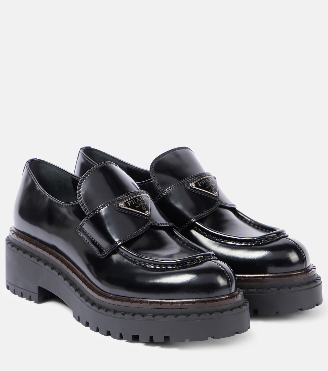 Loafers aus Leder in Schwarz Prada Mytheresa