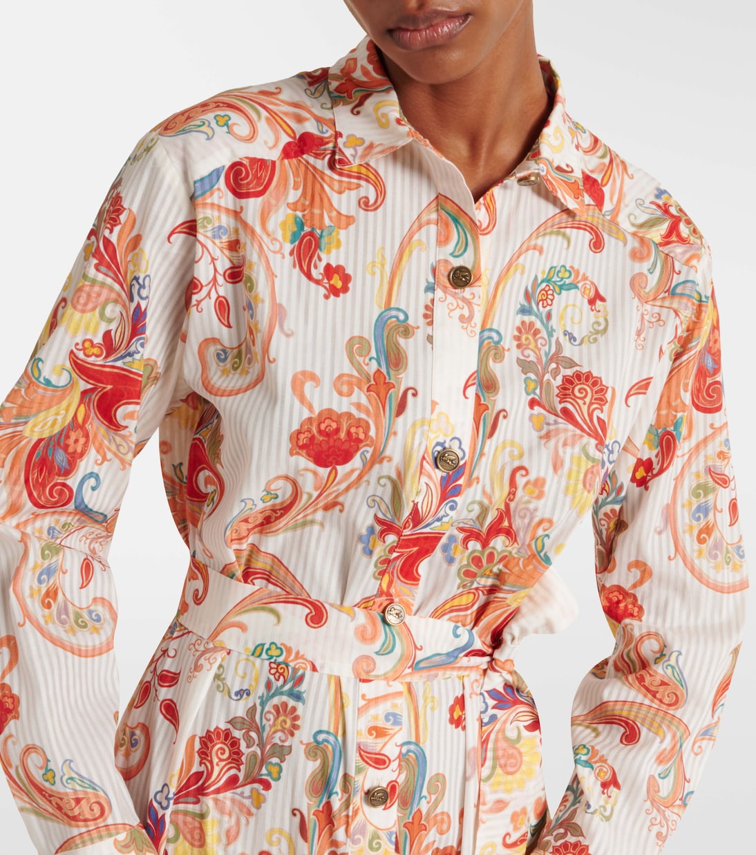 Vestido camisero de algodón y seda | Etro
