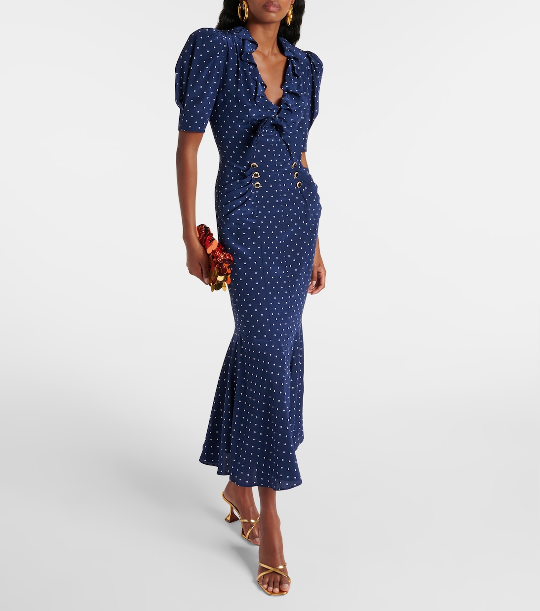 Robe midi en soie | Alessandra Rich