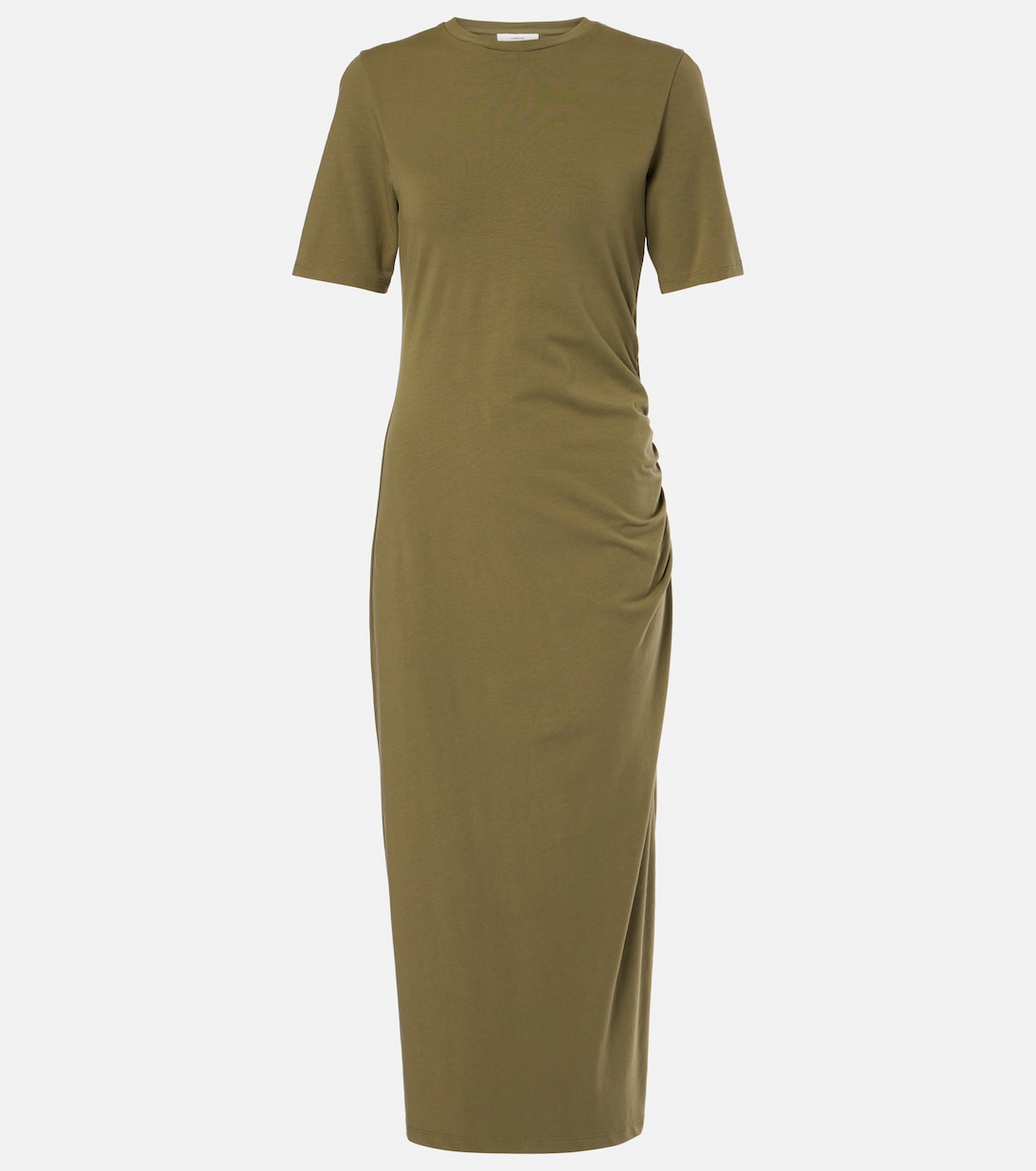 Cotton blend jersey midi dress in green Vince Mytheresa