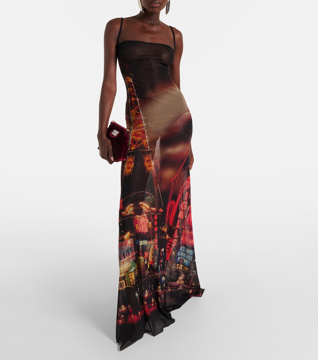 Printed mesh slip dress | Jean Paul Gaultier