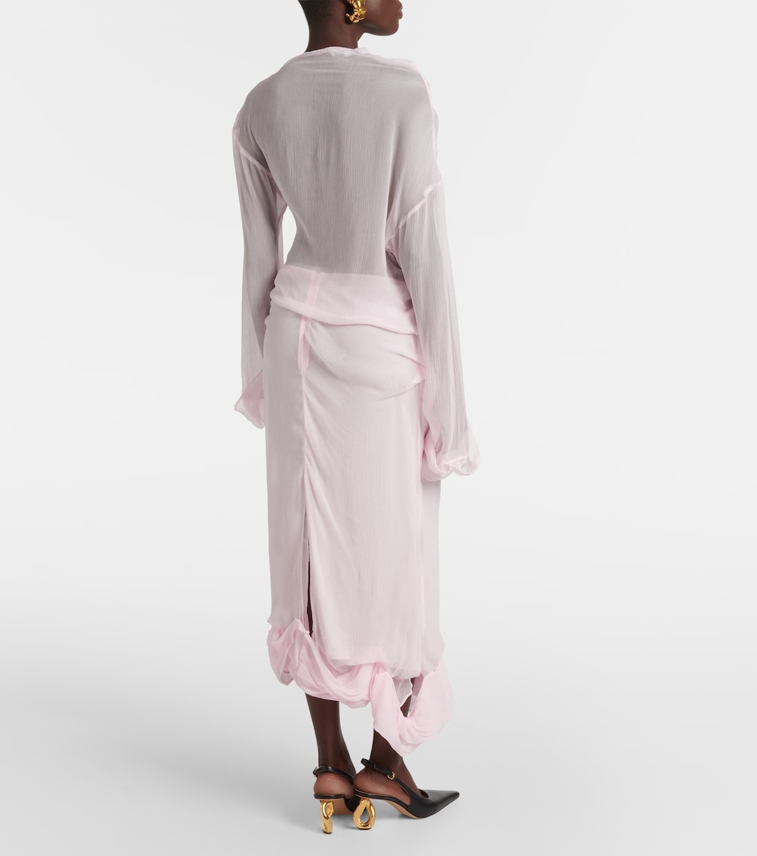 Asymmetric sheer draped blouse | JW Anderson