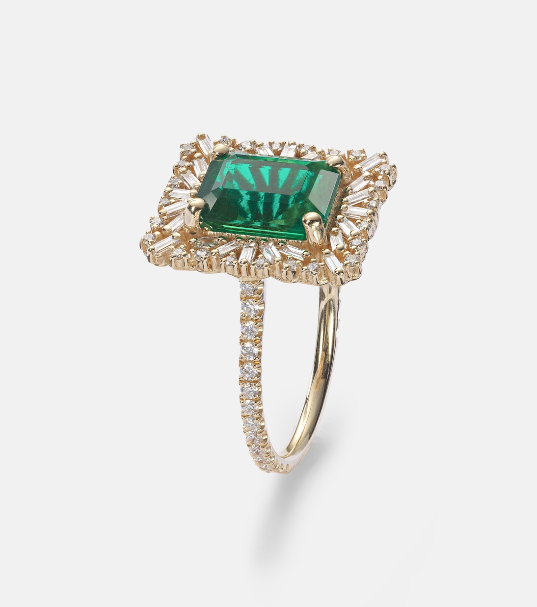 Bague en or 18 ct, émeraude et diamants | Suzanne Kalan