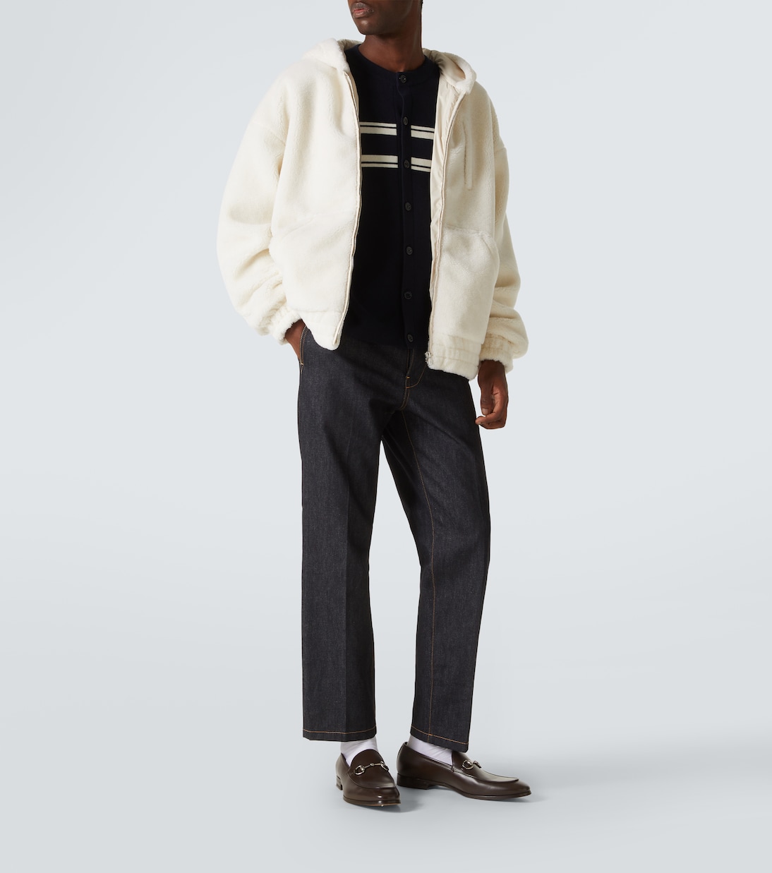 Kapuzenjacke Web Stripe aus Fleece | Gucci