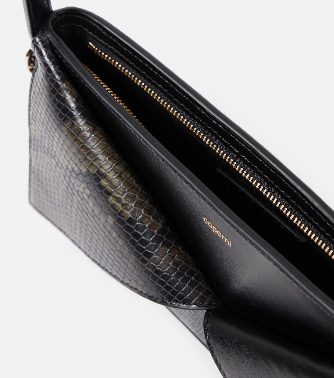 Belt snake-effect leather shoulder bag | Coperni