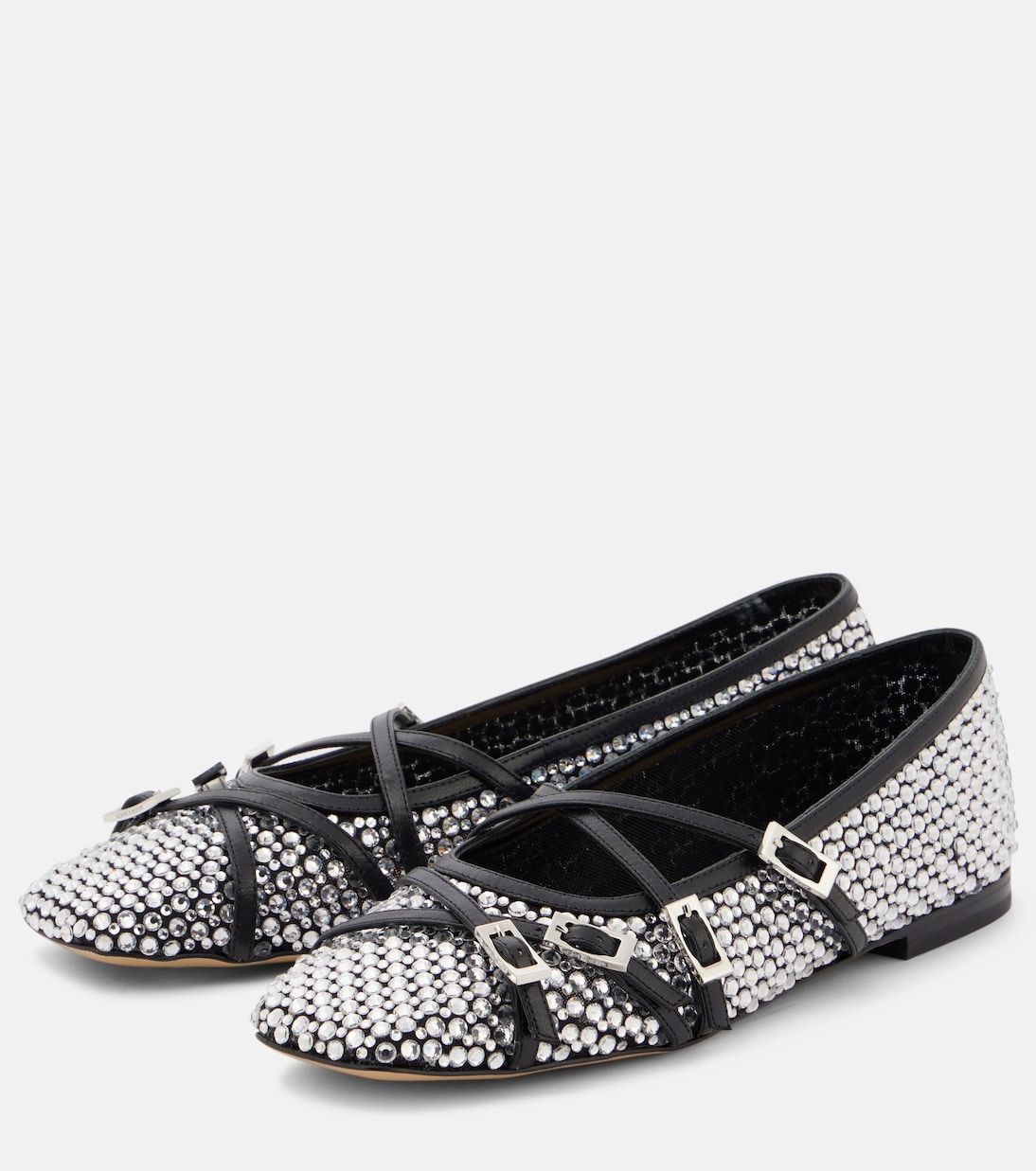 Ballerinas aus Mesh mit Kristallen | Mach & Mach