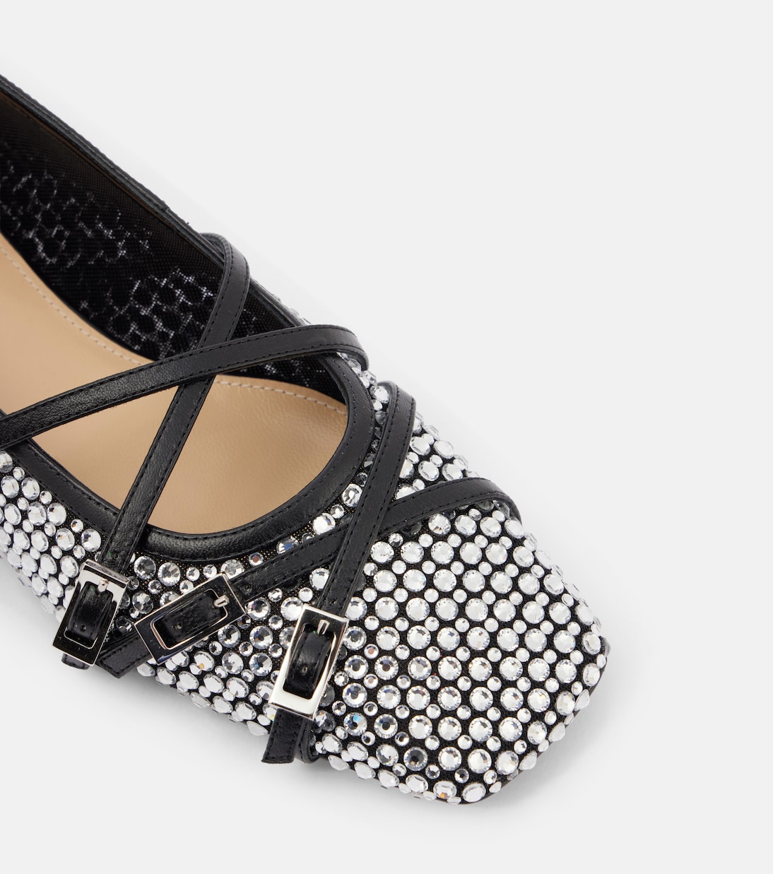 Ballerinas aus Mesh mit Kristallen | Mach & Mach