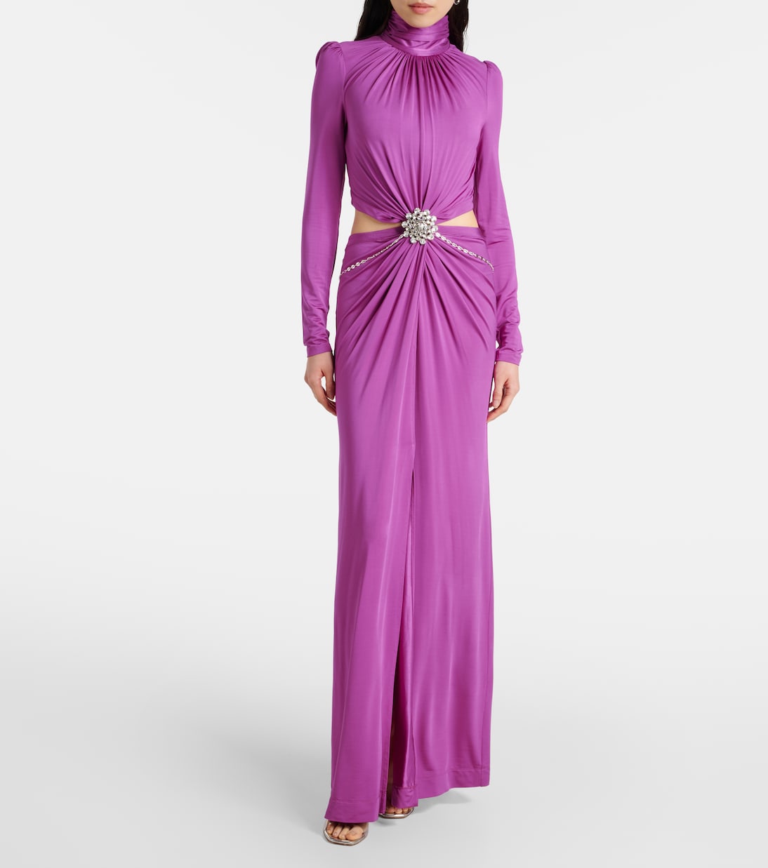 Cutout crystal-embellished jersey gown | Rabanne