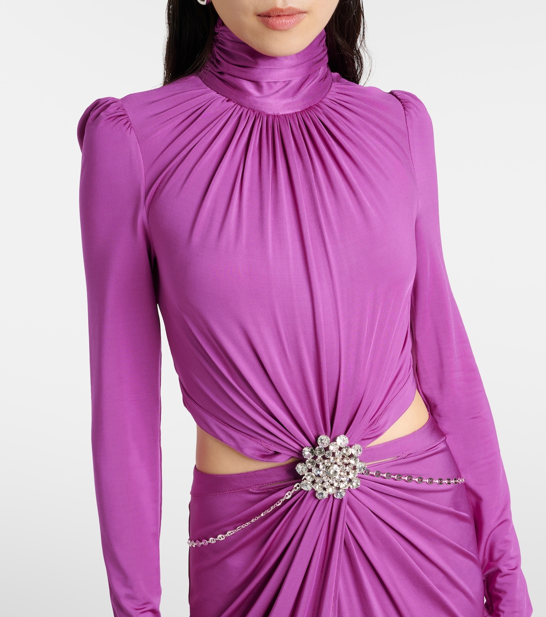 Cutout crystal-embellished jersey gown | Rabanne