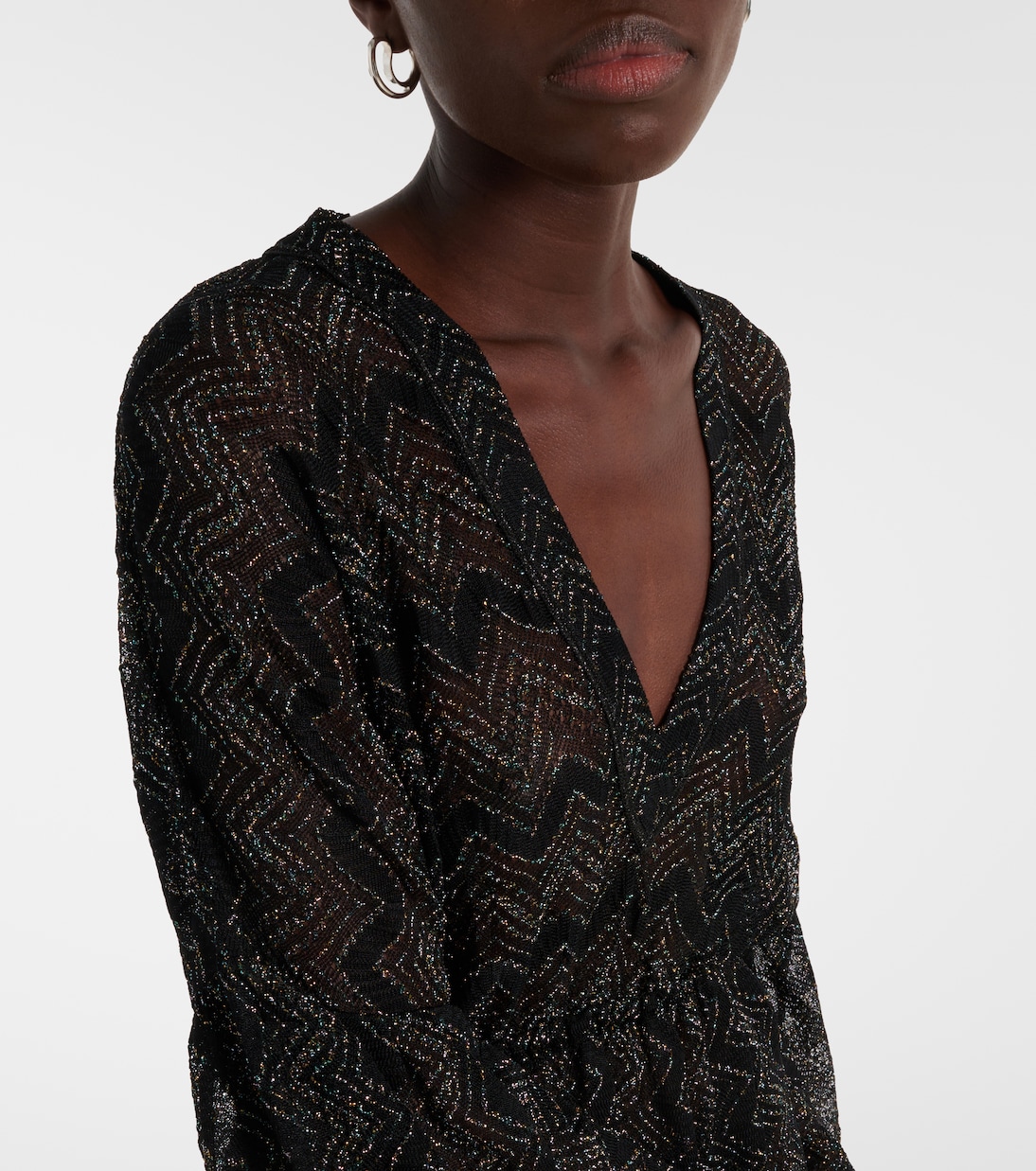 Vestido de playa de lamé en zigzag | Missoni