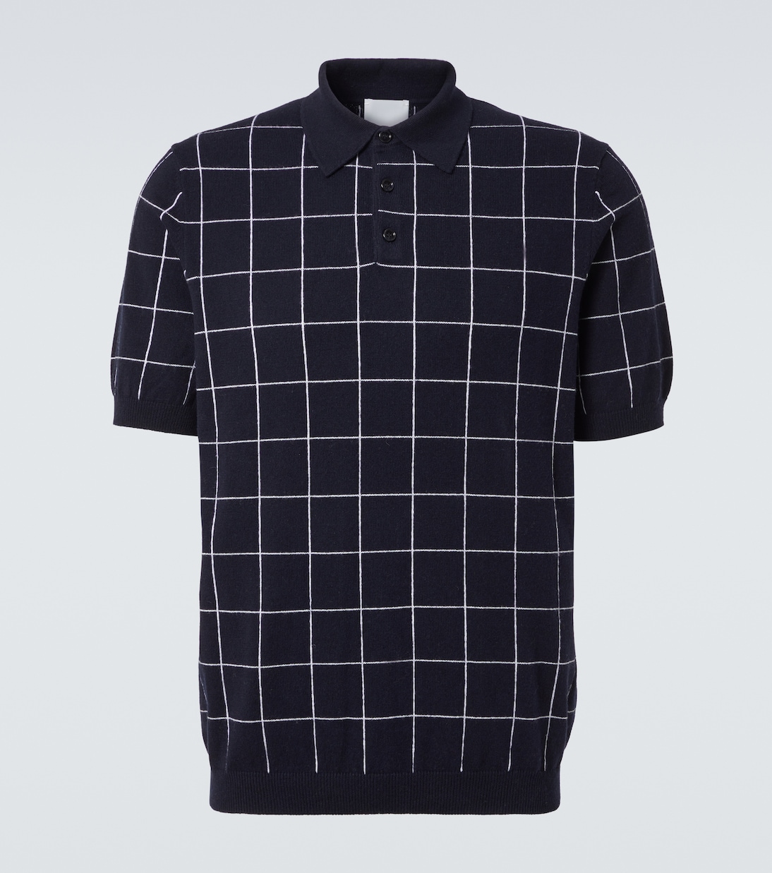 Polo in cotone e cashmere a quadri | Allude