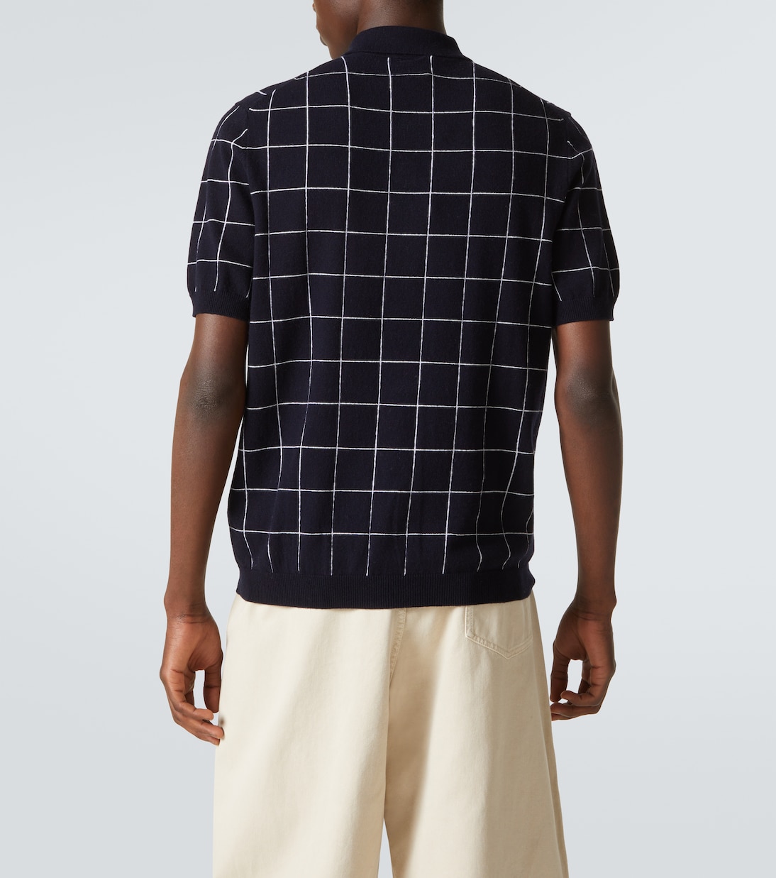 Polo in cotone e cashmere a quadri | Allude