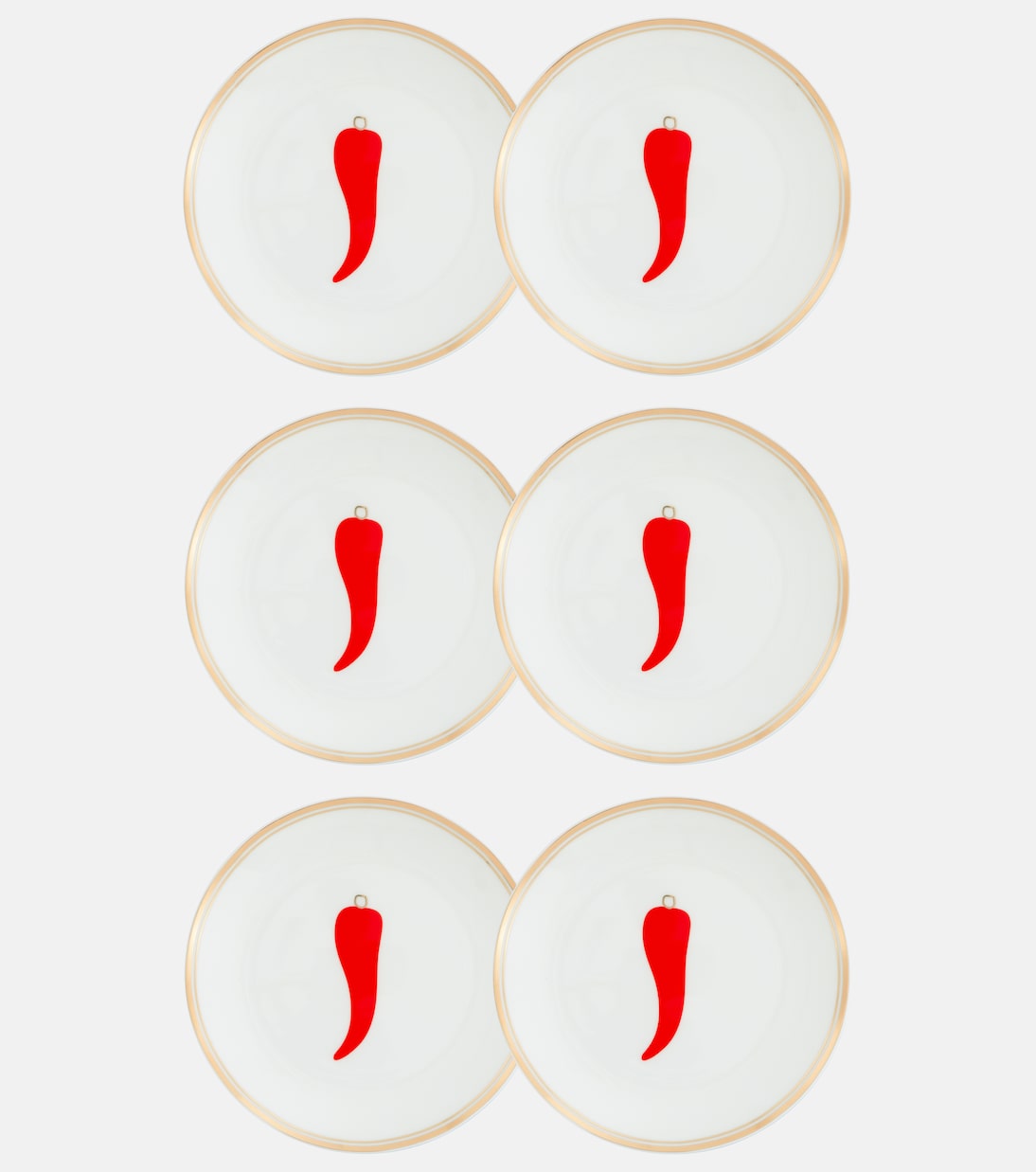 Chilli Pepper set of 6 bread plates | Bitossi