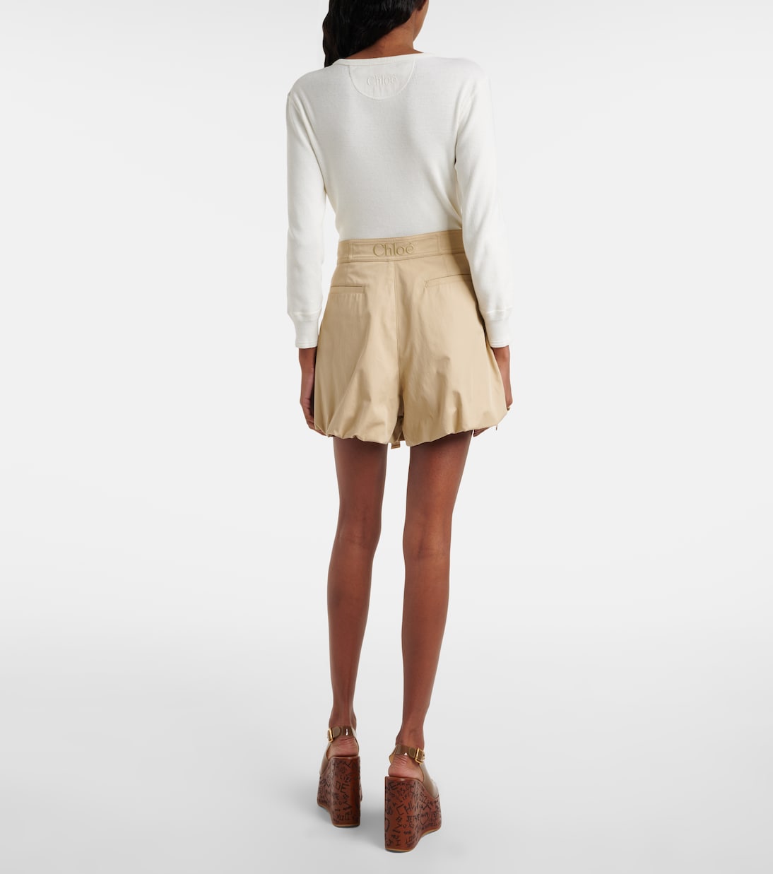 Shorts de gabardina de algodón | Chloé
