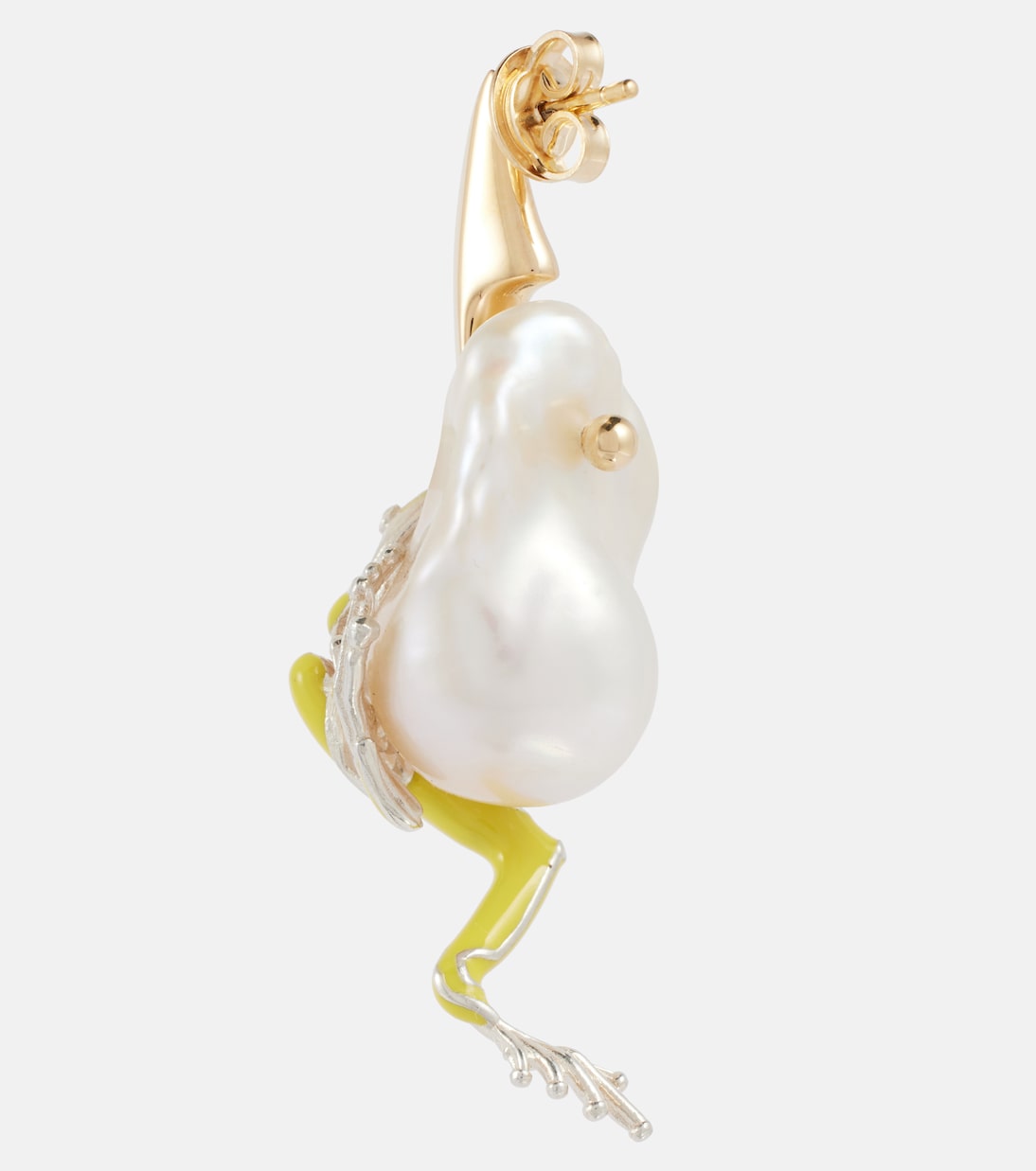 Orecchini Bottega Veneta Rana in argento placcato oro 18kt con perle, stile giovane e chic