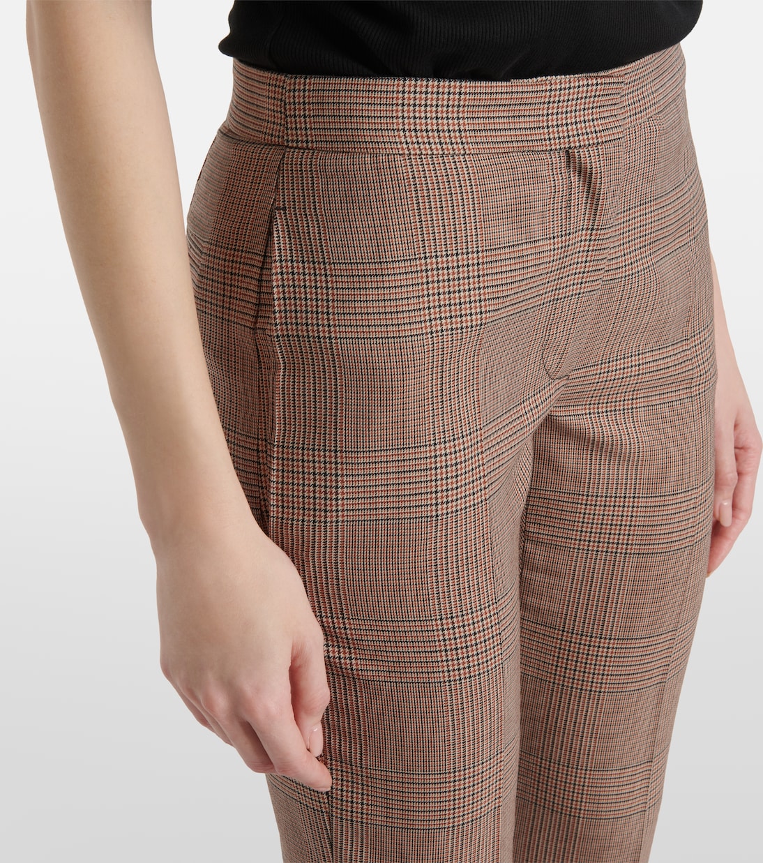 Kickback checked wool flared pants | McQueen