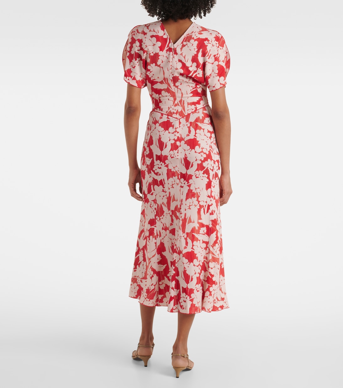 Abito midi con stampa floreale | Victoria Beckham