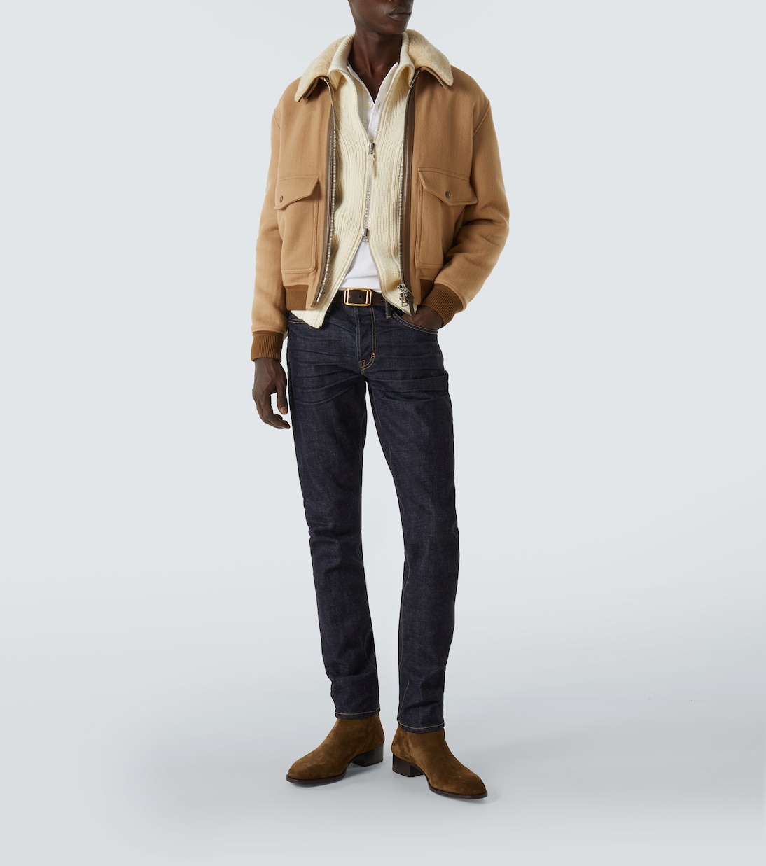 Shearling-trimmed virgin wool blouson | Tom Ford