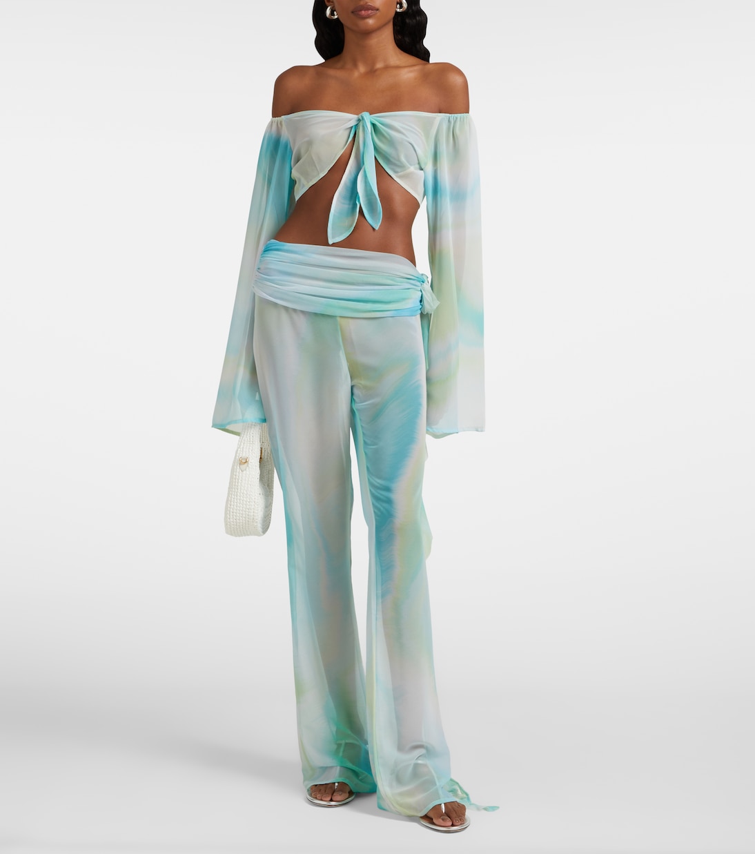 Pantaloni flared Shawn con volant | Bananhot