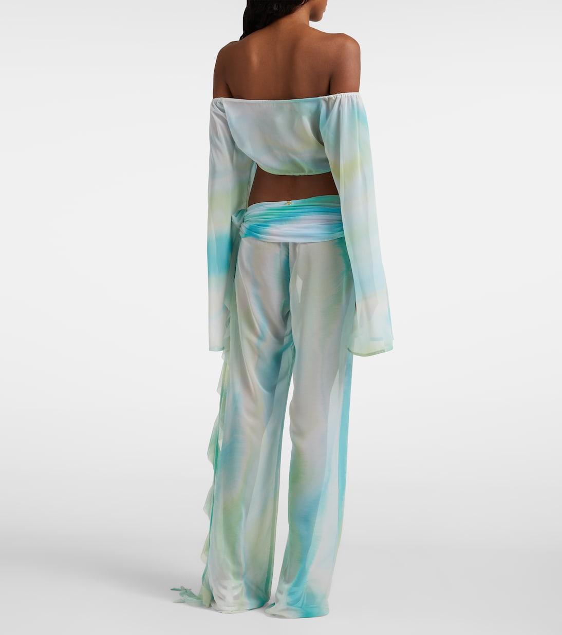 Pantaloni flared Shawn con volant | Bananhot