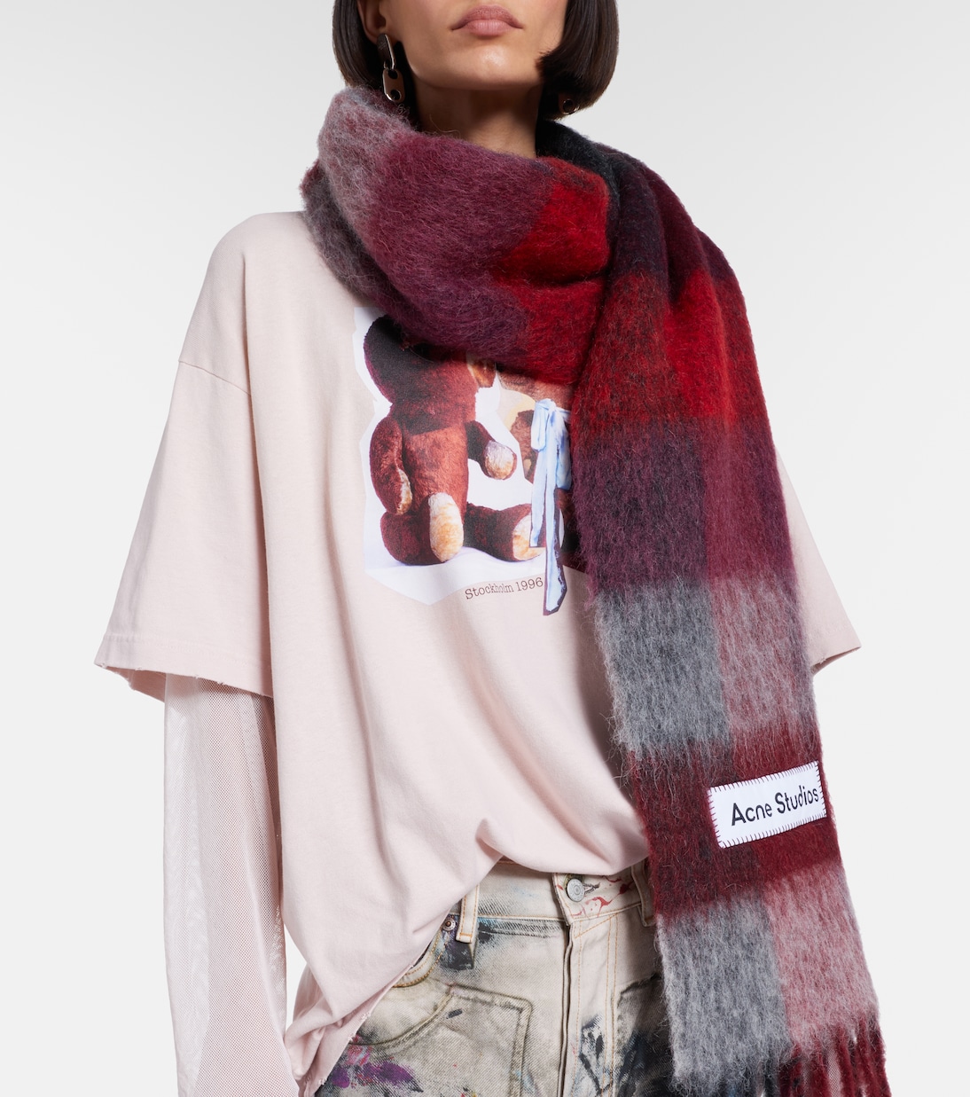 Bufanda de mezcla de lana con flecos | Acne Studios