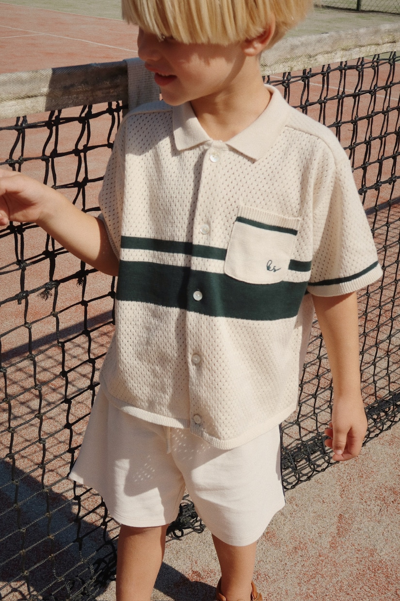 Shark open-knit cotton bowling shirt | Konges Sløjd