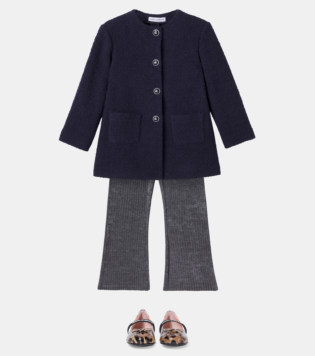 Wool-blend bouclé coat | Dolce&Gabbana Kids