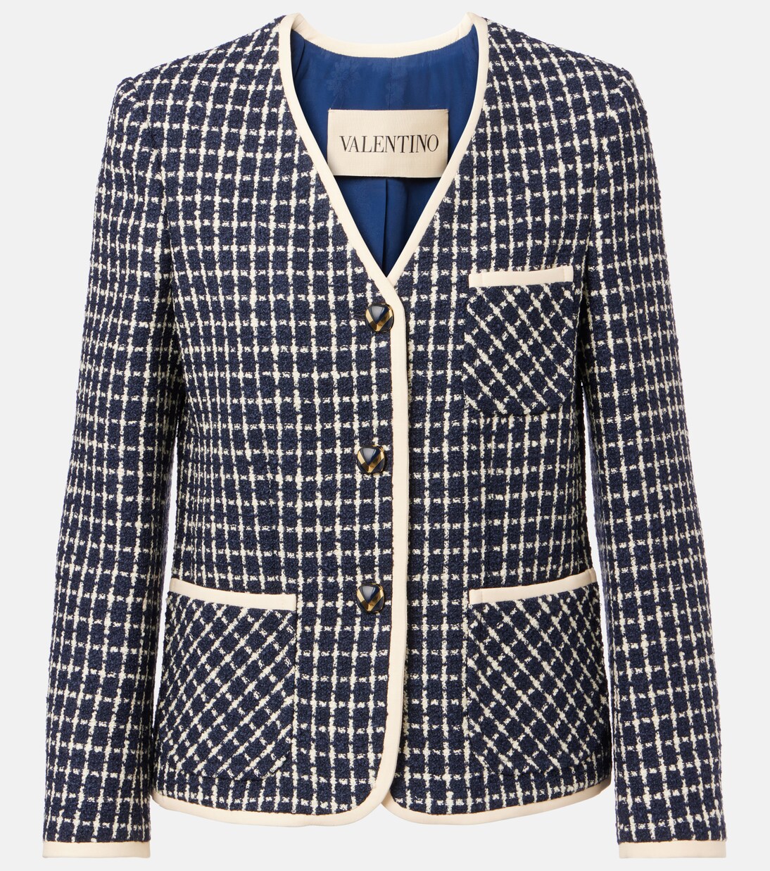 Chaqueta de bouclé en mezcla de lana y algodón | Valentino