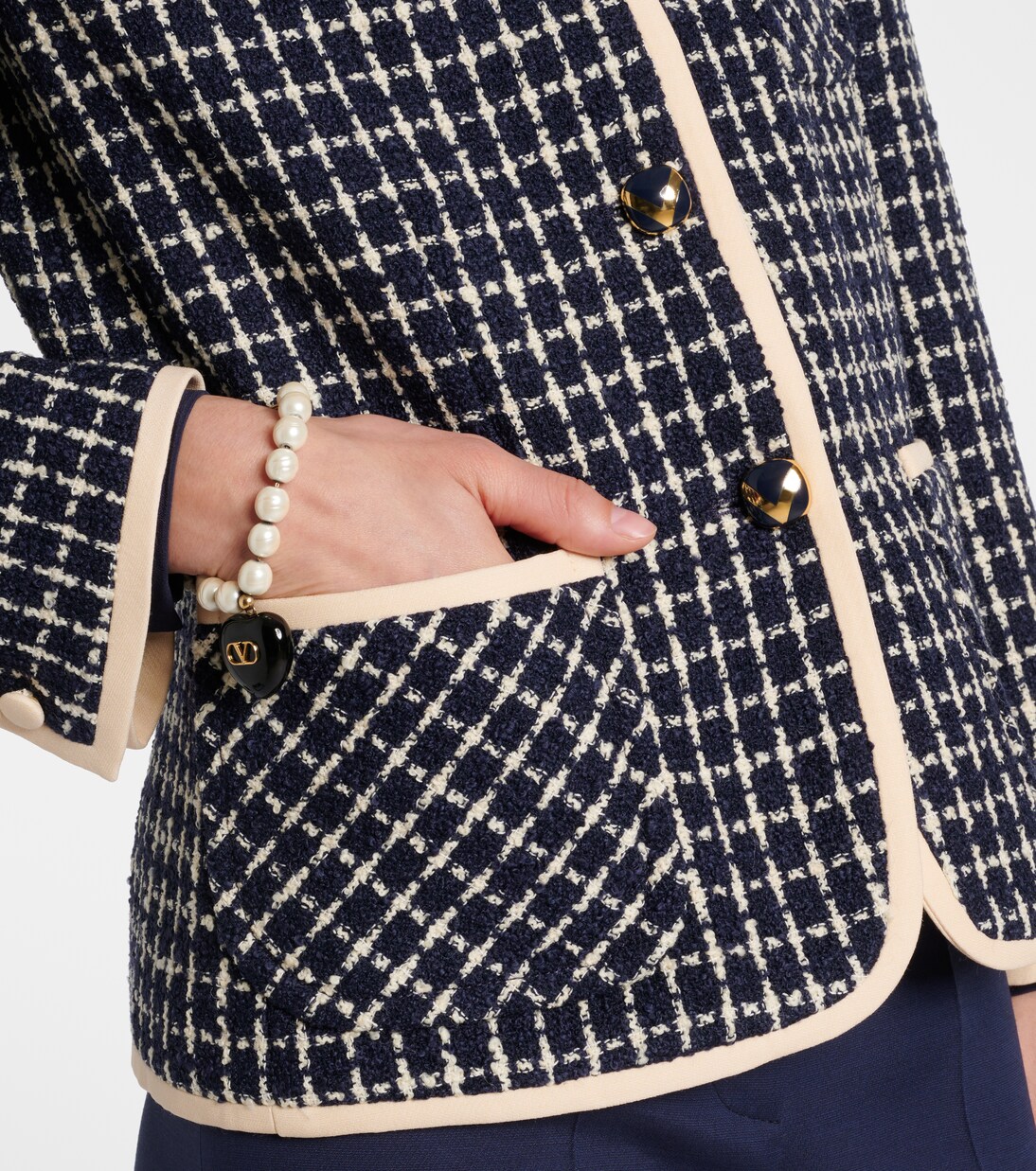 Chaqueta de bouclé en mezcla de lana y algodón | Valentino