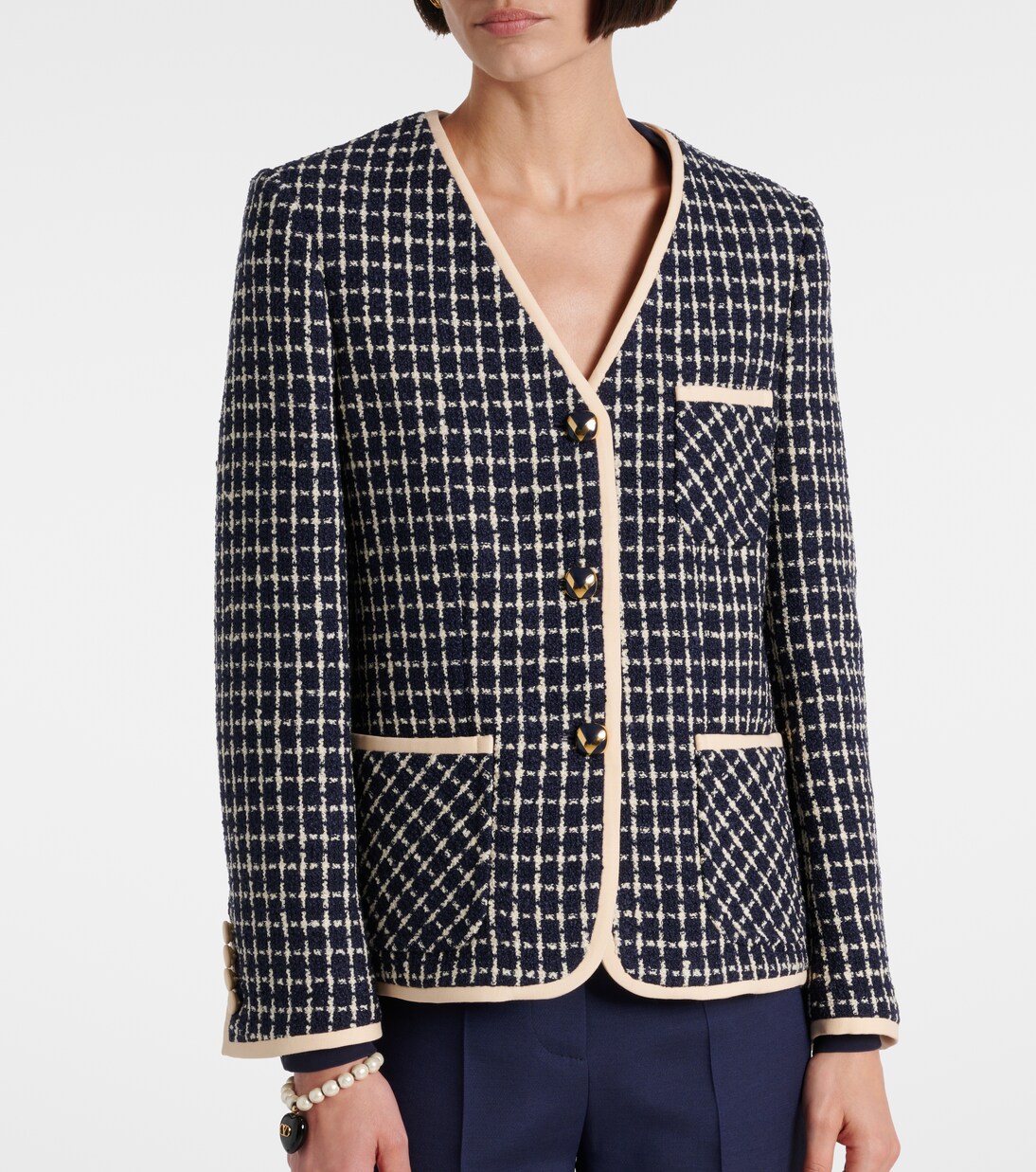 Chaqueta de bouclé en mezcla de lana y algodón | Valentino