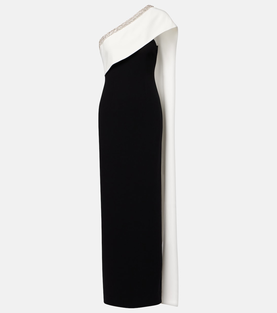 Abito lungo in crêpe di raso con cristalli | Roland Mouret