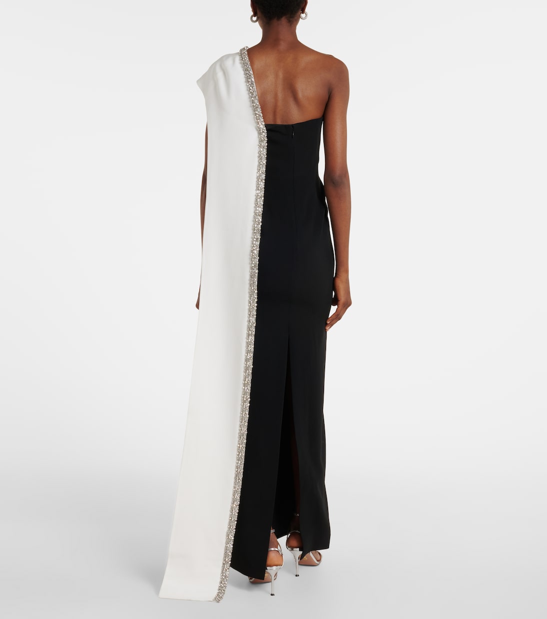Abito lungo in crêpe di raso con cristalli | Roland Mouret