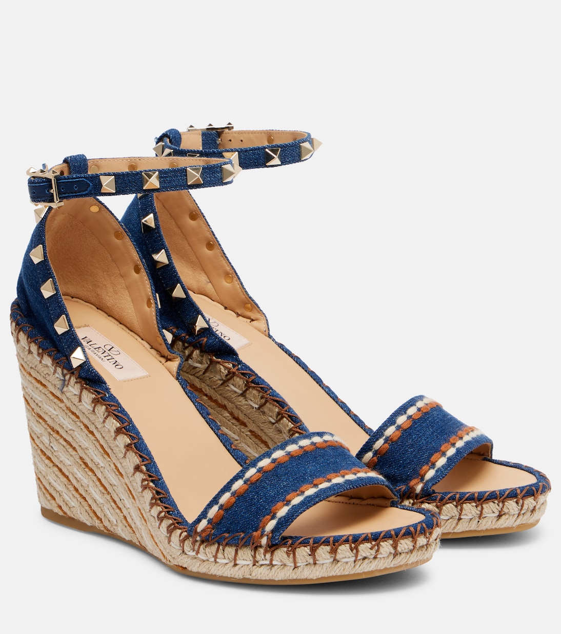Rockstud Double 105 espadrille wedges  | Valentino Garavani
