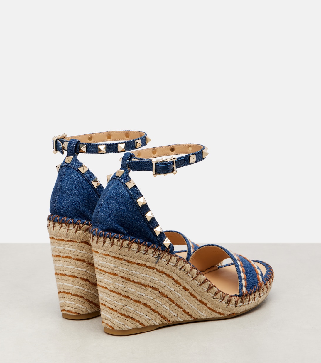 Rockstud Double 105 espadrille wedges  | Valentino Garavani
