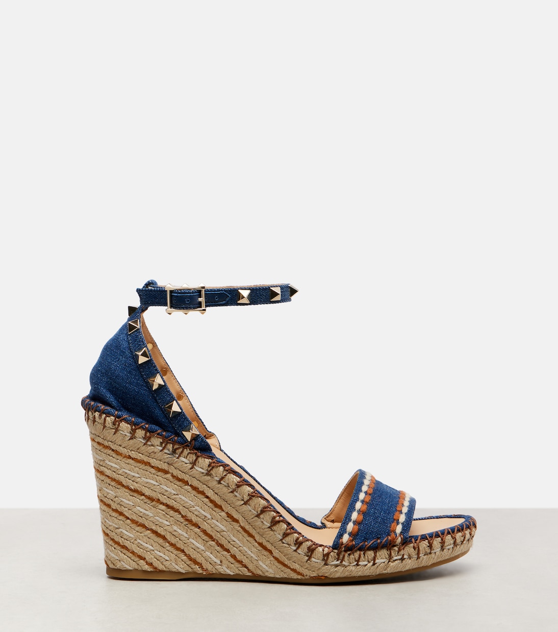 Rockstud Double 105 espadrille wedges  | Valentino Garavani