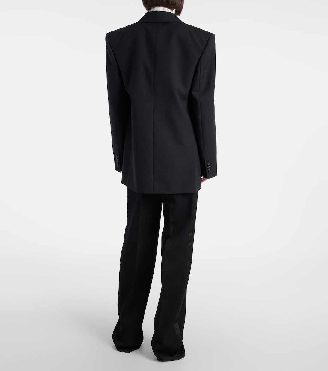 Blazer doppiopetto in canvas di lana | Saint Laurent
