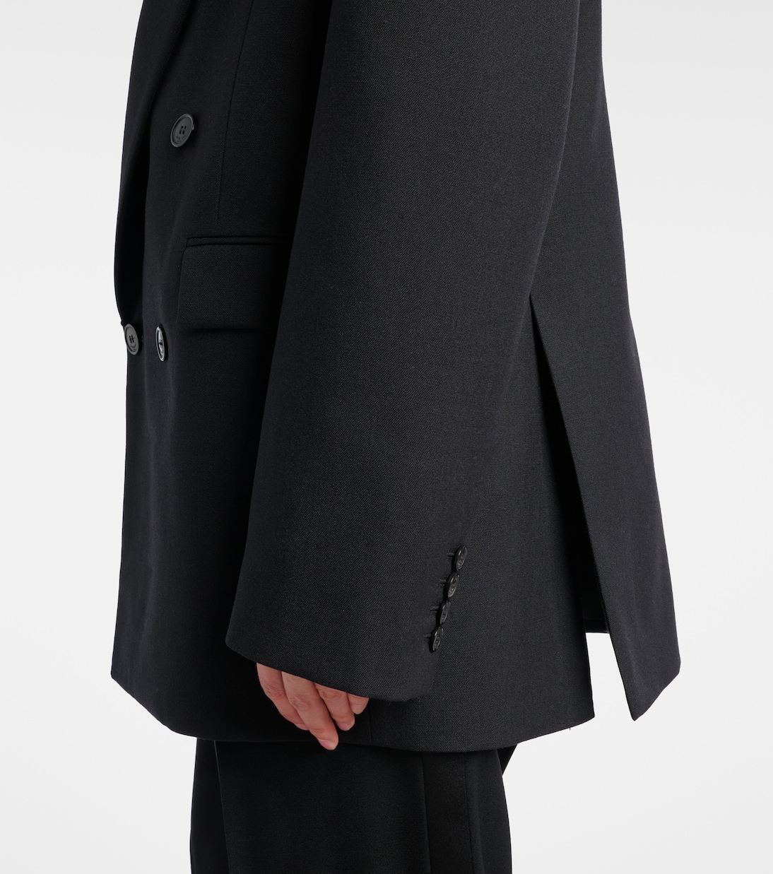 Blazer doppiopetto in canvas di lana | Saint Laurent