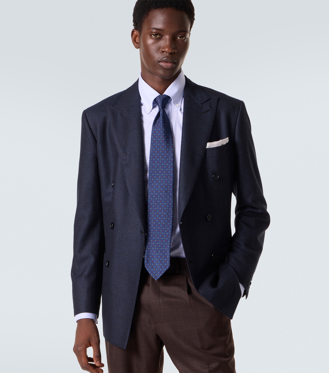 Bedruckte Krawatte aus Seidensatin | Rubinacci