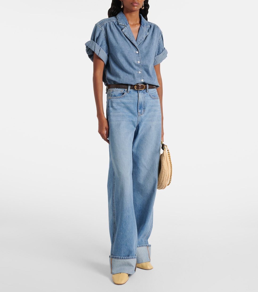 Jeans anchos de tiro alto | Veronica Beard