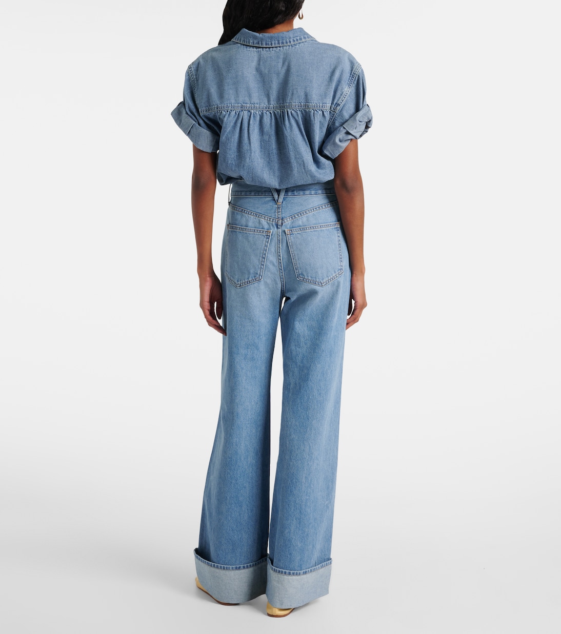 Jeans anchos de tiro alto | Veronica Beard