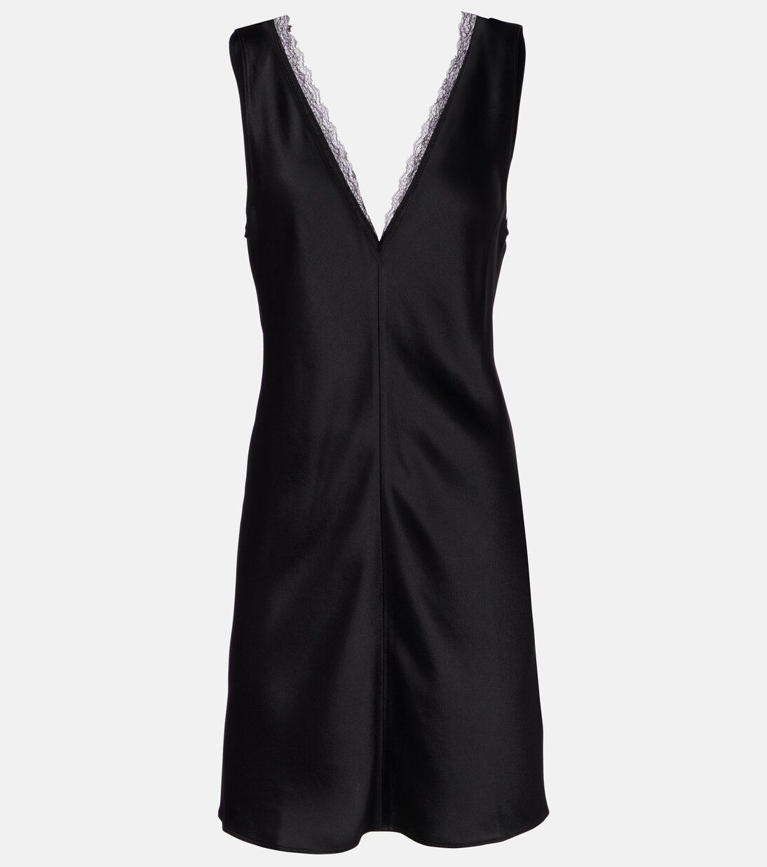 Minikleid Barb aus Satin mit Spitze | Leset