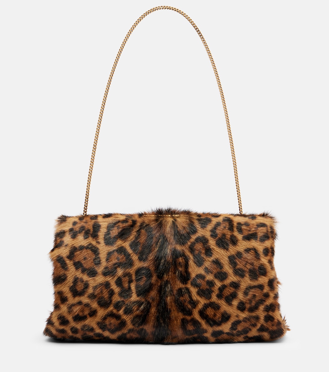 Leopard-print calf hair clutch | Saint Laurent