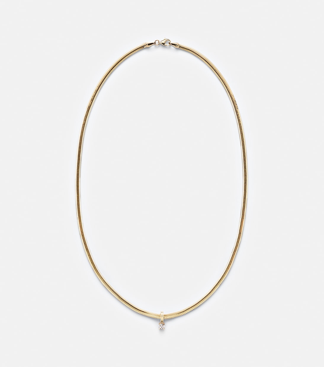 Serpentine 14kt gold necklace with diamond | Stone and Strand