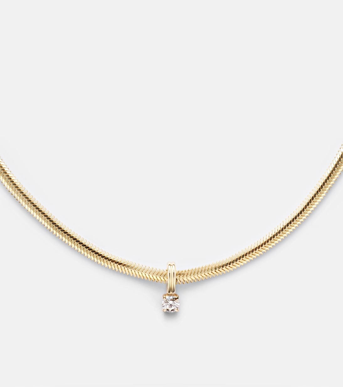 Serpentine 14kt gold necklace with diamond | Stone and Strand