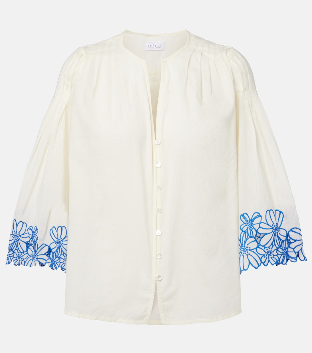 Bestickte Bluse Blake aus Baumwolle | Velvet