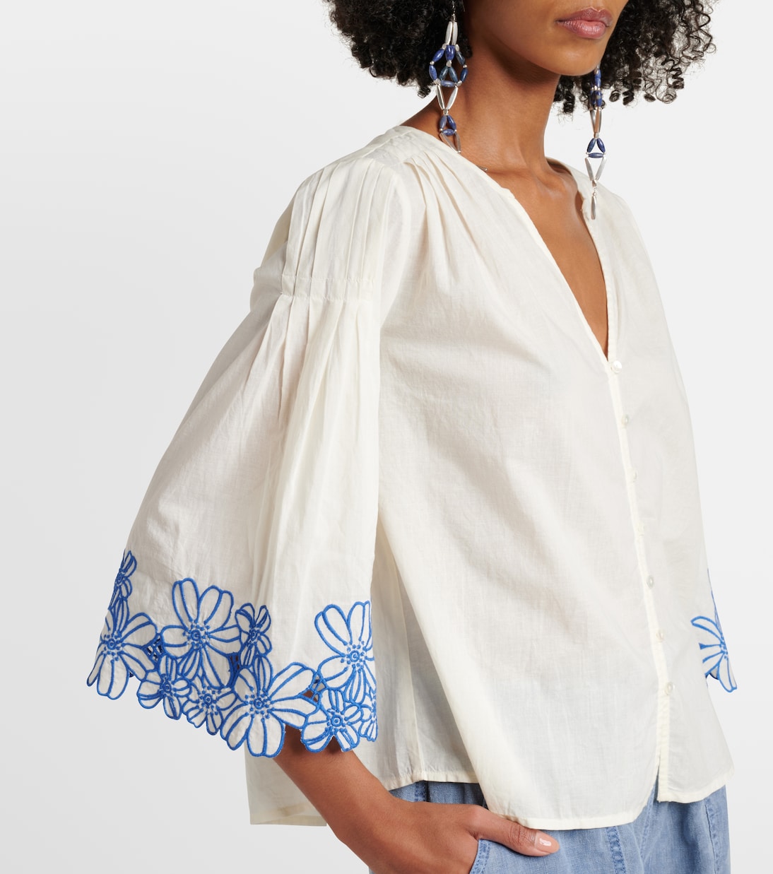 Bestickte Bluse Blake aus Baumwolle | Velvet