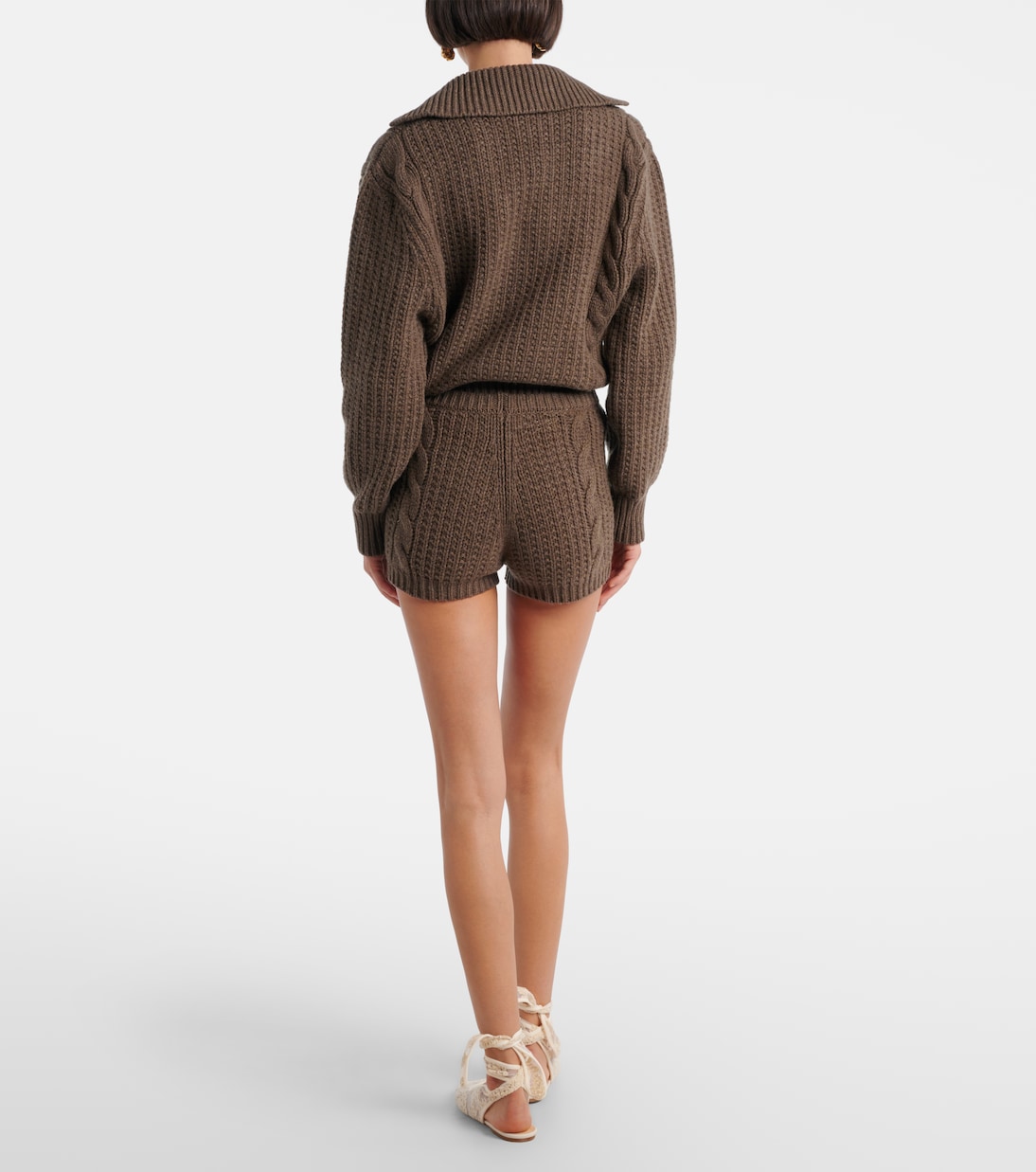 Shorts aus Kaschmir mit Zopfstrickmuster | Magda Butrym