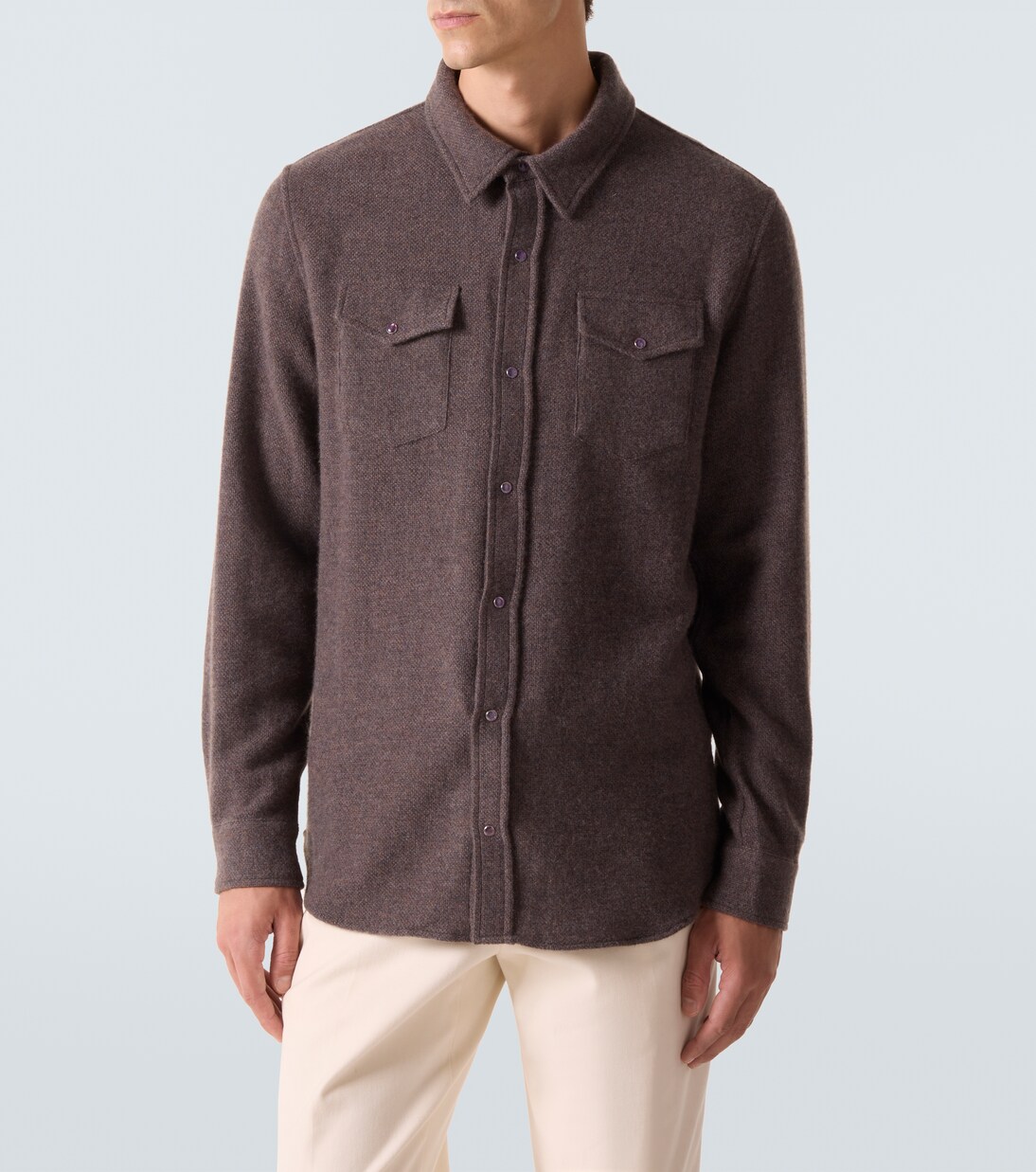 Cashmere shirt with amethyst | God's True Cashmere