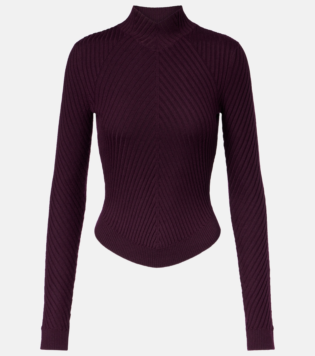 Top de cuello alto de lana acanalado | Victoria Beckham