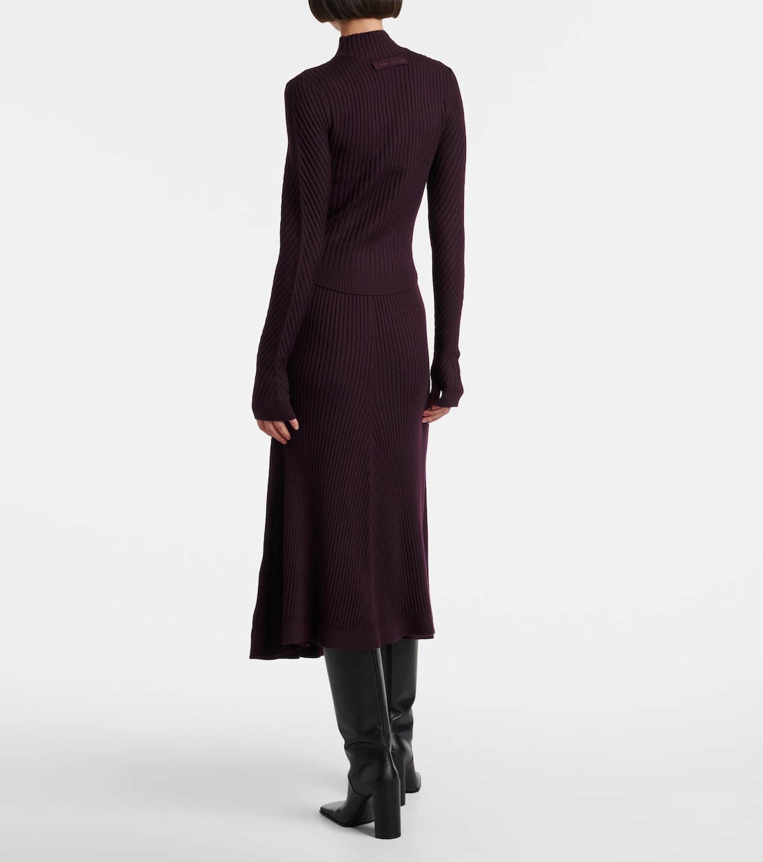 Top de cuello alto de lana acanalado | Victoria Beckham
